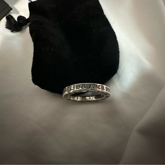 Chrome Hearts Malibu FU 3mm Sterling Silver Ring unisex 5.5us NEW - Picture 6 of 6